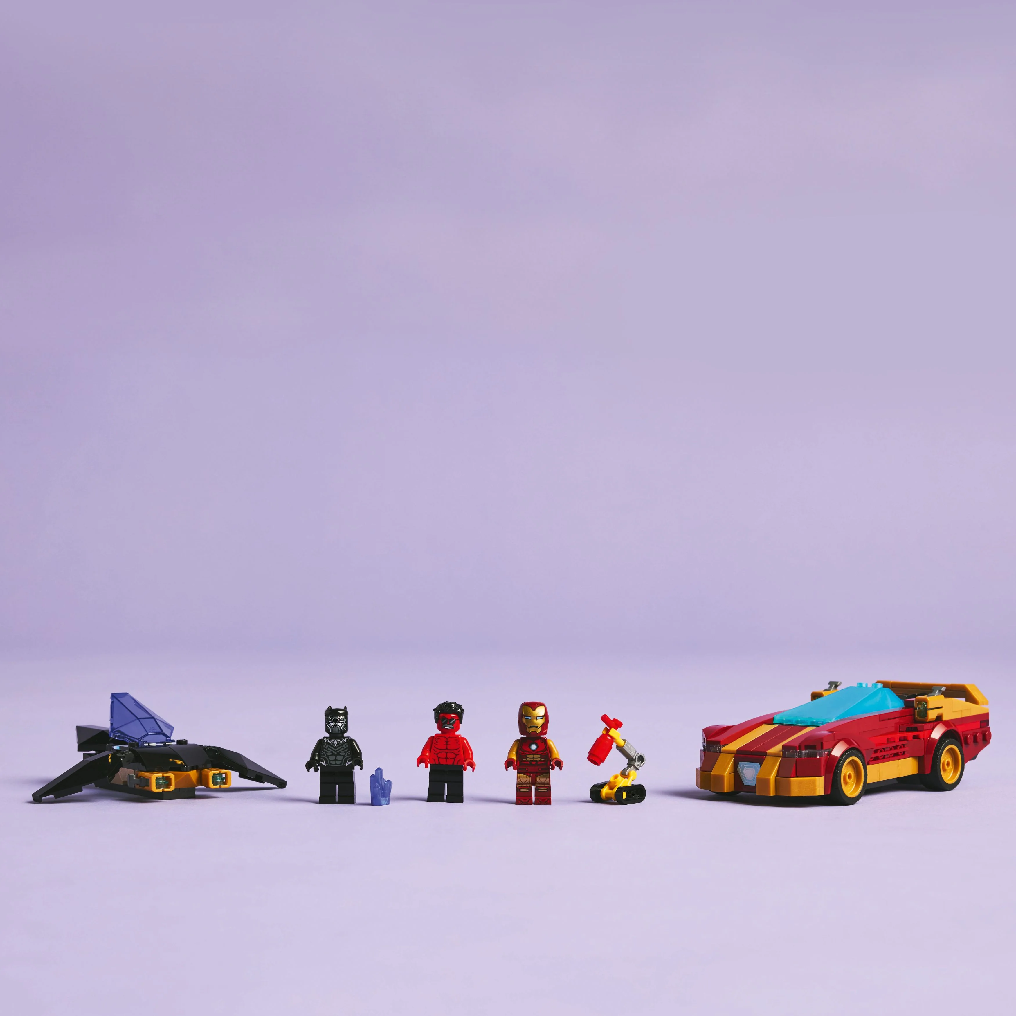 LEGO® Marvel Iron Man Car & Black Panther vs. Red Hulk