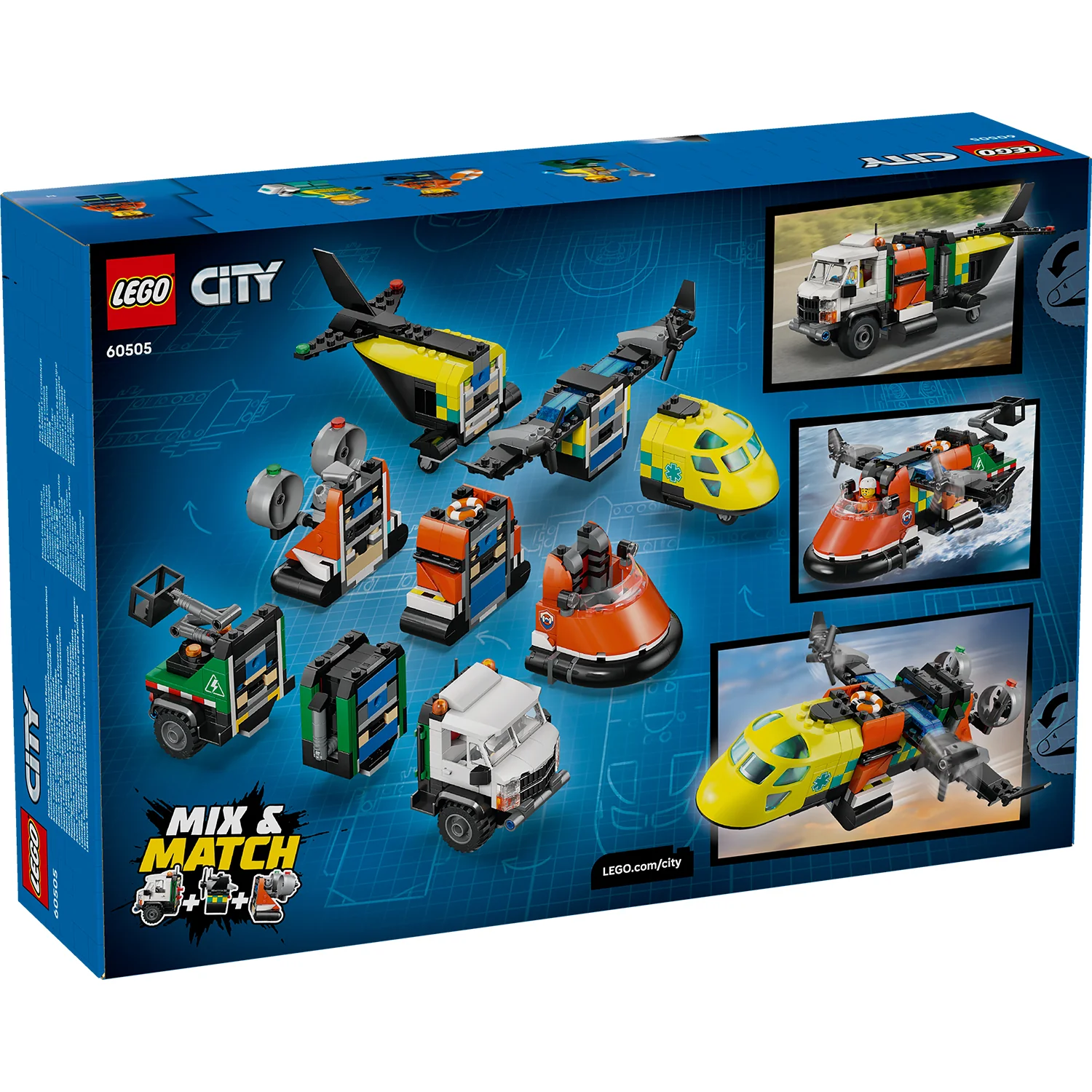 LEGO® City Airplane, Service Truck & Hovercraft Remix
