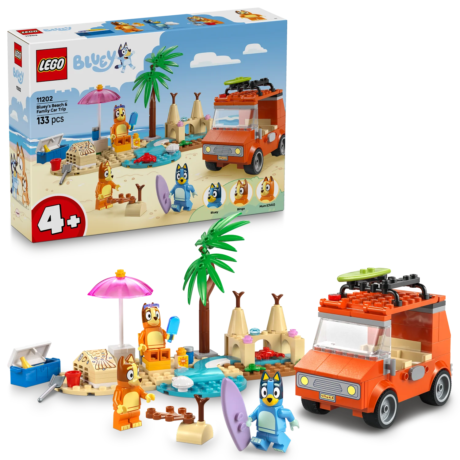 LEGO® Bluey: Bluey’s Beach & Family Car Trip