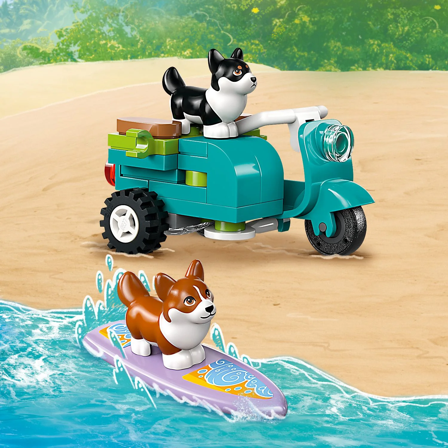 LEGO® Friends™ Surfing Dogs and Scooter Adventure