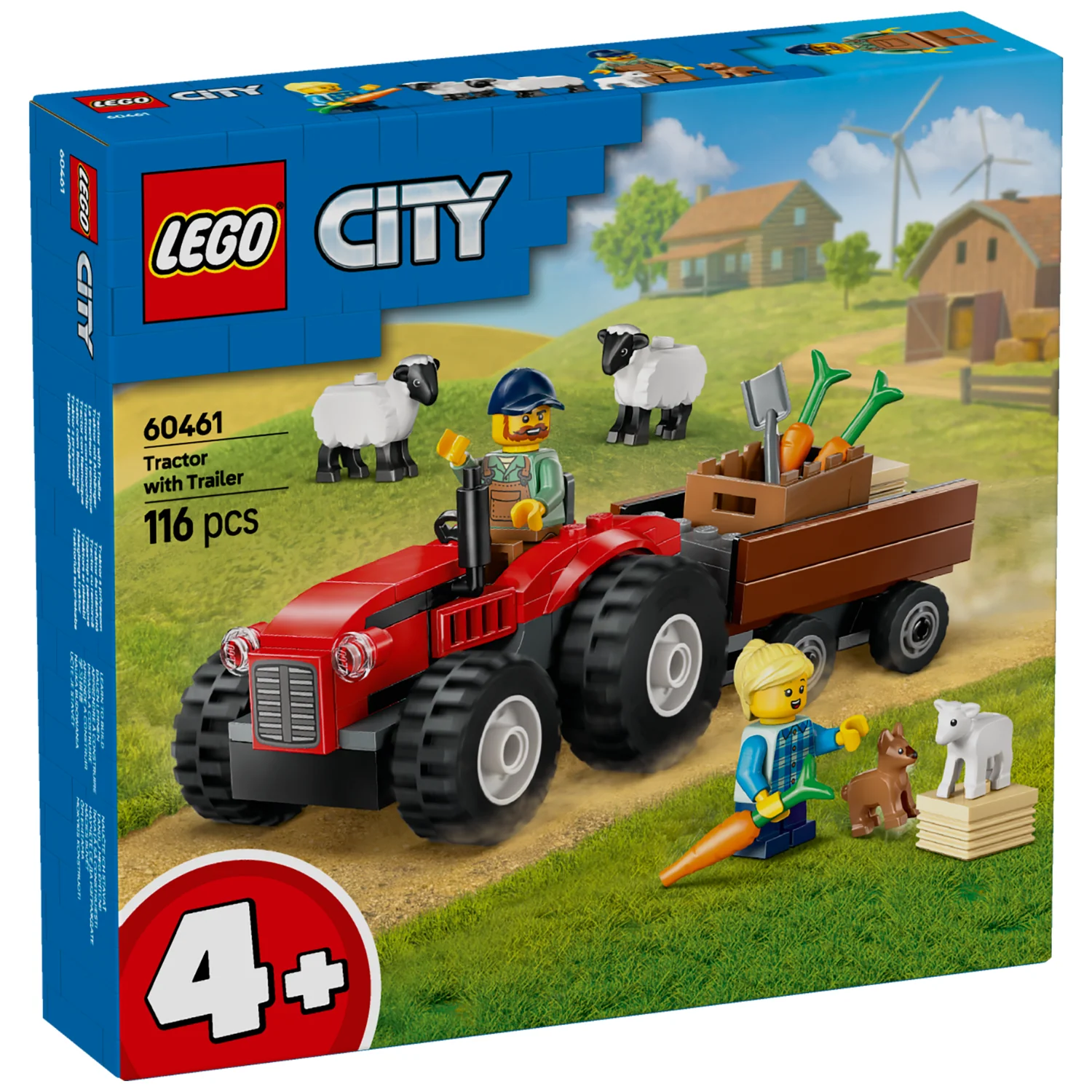 LEGO® City Red Farm Tractor with Trailer & Sheep